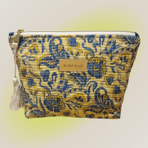 Trousse « Indira » jaune et bleu