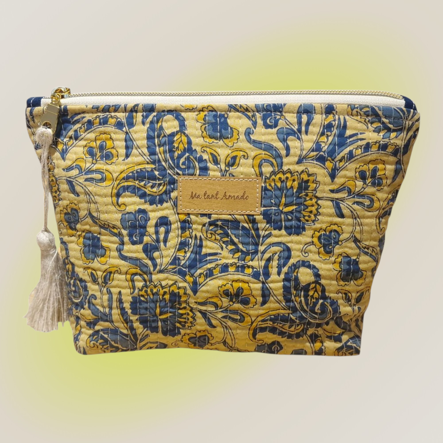 Trousse "Indira" jaune et bleu – Image 2