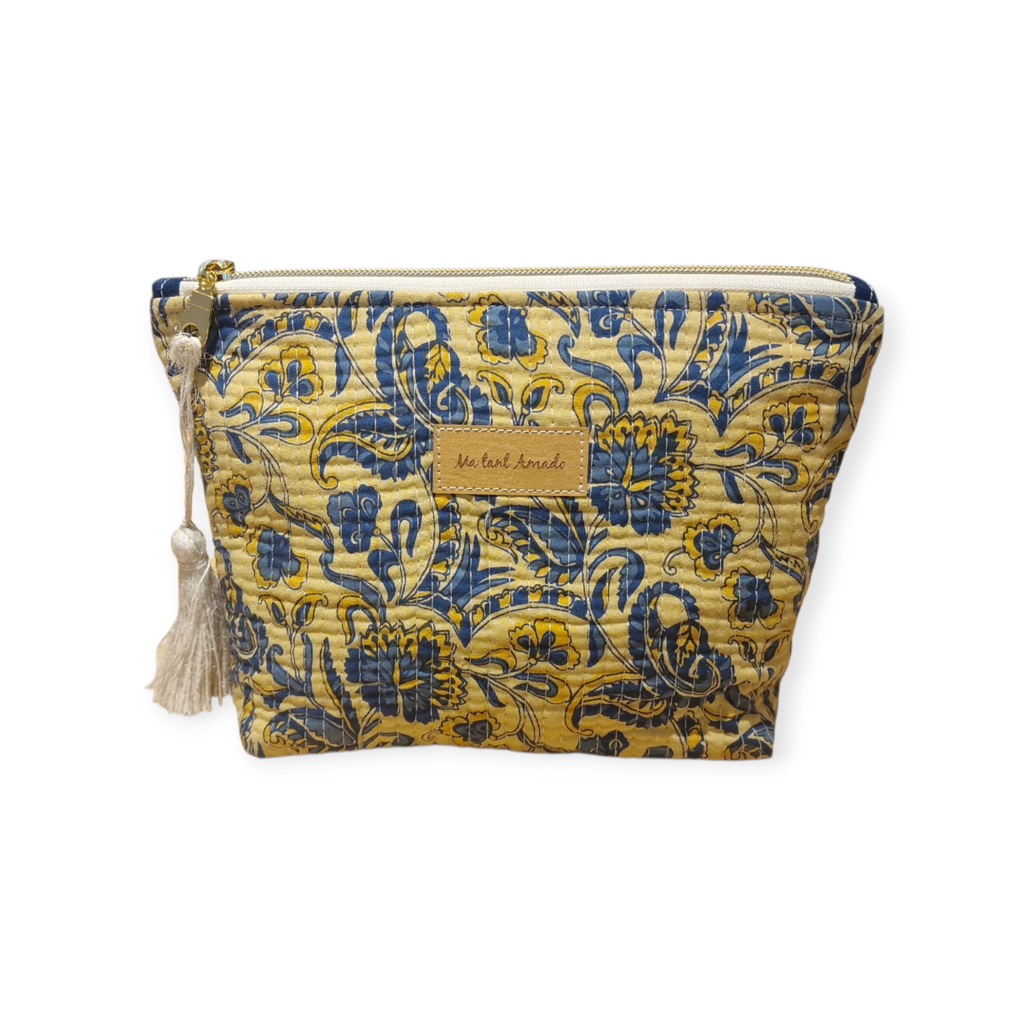 Trousse "Indira" jaune et bleu