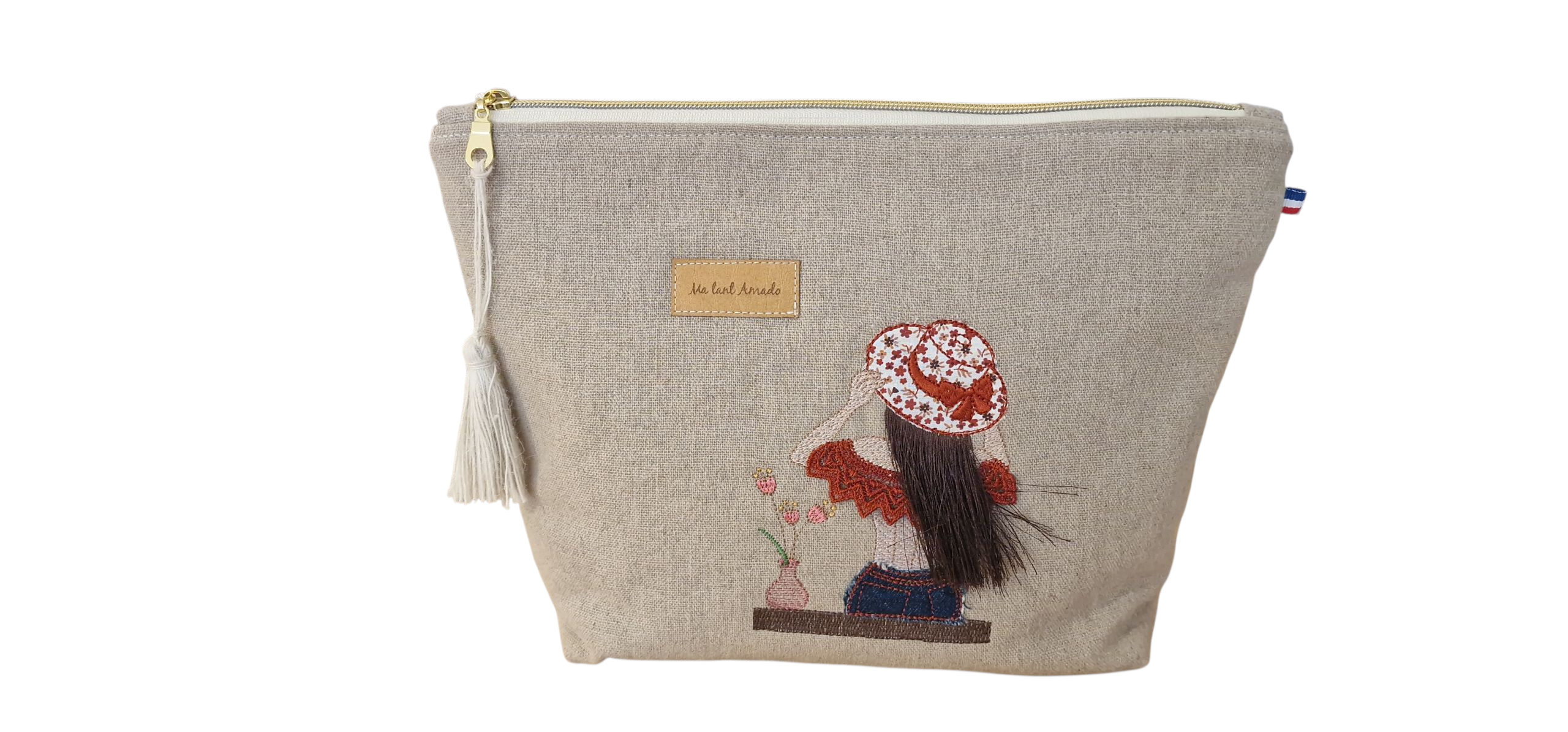 Trousse " l'élégante" chapeau fleuri